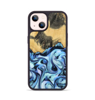 iPhone 14 Wood Phone Case - Tristin (Blue, 801097)