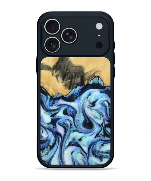 iPhone 17 Pro Max Wood Phone Case - Tristin (Blue, 801097)