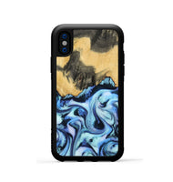 iPhone Xs Wood Phone Case - Tristin (Blue, 801097)