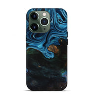 iPhone 13 Pro Wood Live Edge Phone Case - Aleah (Blue, 801103)