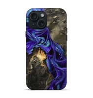 iPhone 15 Wood Live Edge Phone Case - Eugenie (Purple, 801105)