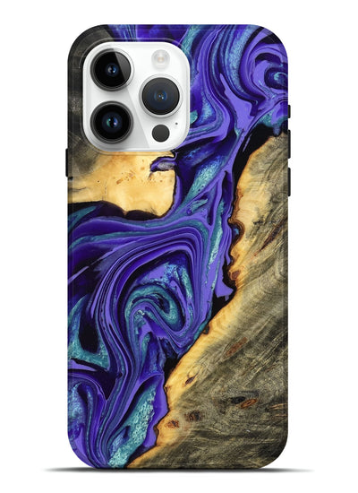 iPhone 15 Pro Max Wood Live Edge Phone Case - Kayce (Purple, 801106)