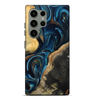 Galaxy S24 Ultra Wood Live Edge Phone Case - Greyson (Teal & Gold, 801107)