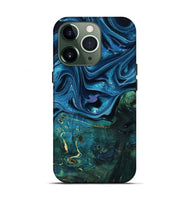 iPhone 13 Pro Wood Live Edge Phone Case - Zane (Blue, 801108)