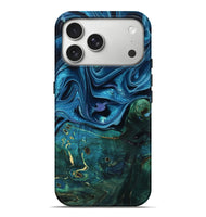 iPhone 17 Pro Max Wood Live Edge Phone Case - Zane (Blue, 801108)