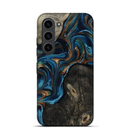 Galaxy S23 Wood Live Edge Phone Case - Bree (Teal & Gold, 801109)