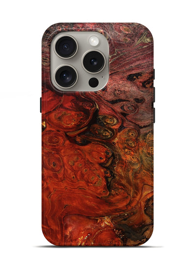 iPhone 16 Pro Wood Live Edge Phone Case - Santana (Red, 801110)