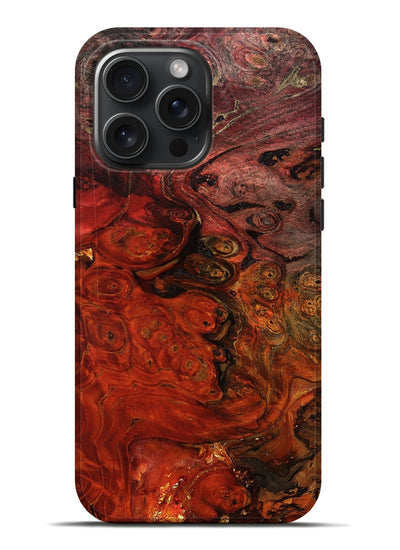 iPhone 16 Pro Max Wood Live Edge Phone Case - Santana (Red, 801110)
