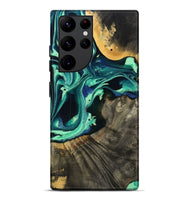 Galaxy S22 Ultra Wood Live Edge Phone Case - Agatha (Green, 801111)