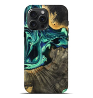 iPhone 16 Pro Max Wood Live Edge Phone Case - Agatha (Green, 801111)