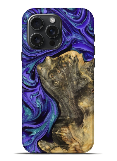 iPhone 16 Pro Max Wood Live Edge Phone Case - Dorthy (Purple, 801113)