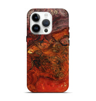 iPhone 15 Pro Wood Live Edge Phone Case - Edna (Red, 801114)