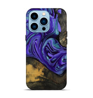 iPhone 14 Pro Wood Live Edge Phone Case - Carlos (Purple, 801116)