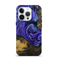 iPhone 15 Pro Wood Live Edge Phone Case - Carlos (Purple, 801116)