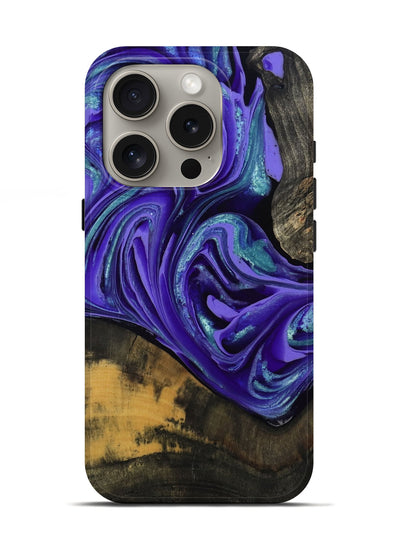 iPhone 16 Pro Wood Live Edge Phone Case - Carlos (Purple, 801116)