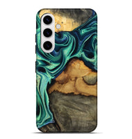 Galaxy S25 Plus Wood Live Edge Phone Case - Jream (Green, 801119)