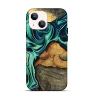 iPhone 14 Wood Live Edge Phone Case - Jream (Green, 801119)