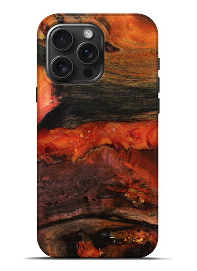 iPhone 16 Pro Max Wood Live Edge Phone Case - Shyann (Red, 801120)