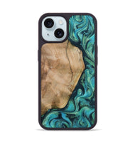 iPhone 15 Wood Phone Case - Tea (Green, 801346)