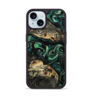 iPhone 15 Wood Phone Case - Beatriz (Green, 801358)