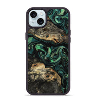 iPhone 15 Plus Wood Phone Case - Beatriz (Green, 801358)