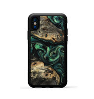 iPhone Xs Wood Phone Case - Beatriz (Green, 801358)