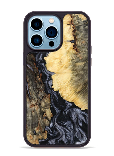 iPhone 14 Pro Max Wood Phone Case - Ofelia (Black & White, 801405)