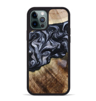 iPhone 12 Pro Max Wood Phone Case - Pablo (Black & White, 801406)
