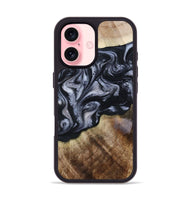 iPhone 16 Wood Phone Case - Pablo (Black & White, 801406)