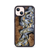 iPhone 14 Wood Phone Case - Alecia (Black & White, 801407)