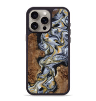 iPhone 15 Pro Max Wood Phone Case - Alecia (Black & White, 801407)