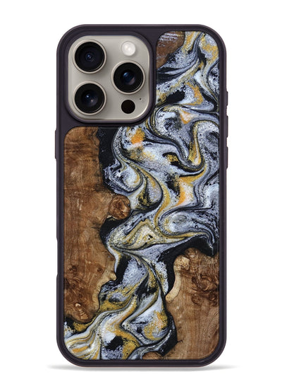 iPhone 16 Pro Max Wood Phone Case - Alecia (Black & White, 801407)