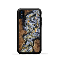 iPhone Xs Wood Phone Case - Alecia (Black & White, 801407)
