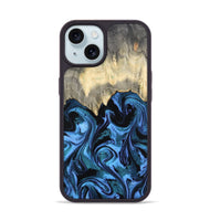 iPhone 15 Wood Phone Case - Glenda (Blue, 801410)