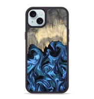 iPhone 15 Plus Wood Phone Case - Glenda (Blue, 801410)