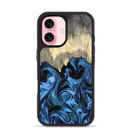 iPhone 16 Wood Phone Case - Glenda (Blue, 801410)