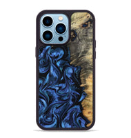iPhone 14 Pro Max Wood Phone Case - Oliver (Blue, 801412)