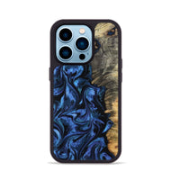 iPhone 14 Pro Wood Phone Case - Oliver (Blue, 801412)