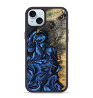 iPhone 15 Plus Wood Phone Case - Oliver (Blue, 801412)