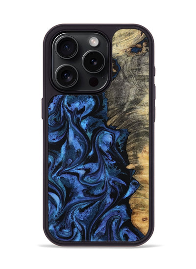 iPhone 15 Pro Wood Phone Case - Oliver (Blue, 801412)