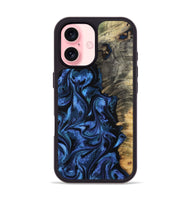 iPhone 16 Wood Phone Case - Oliver (Blue, 801412)