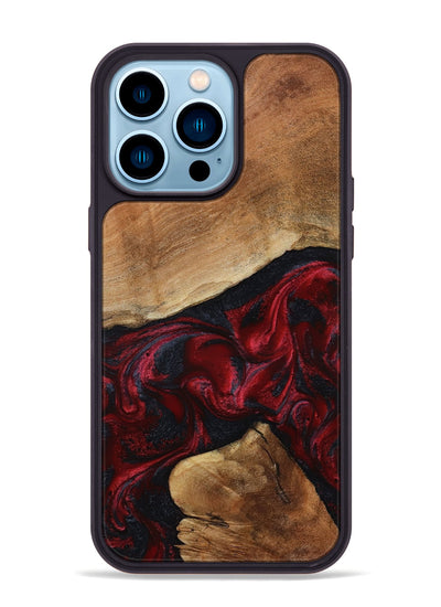iPhone 14 Pro Max Wood Phone Case - Donny (Red, 801422)