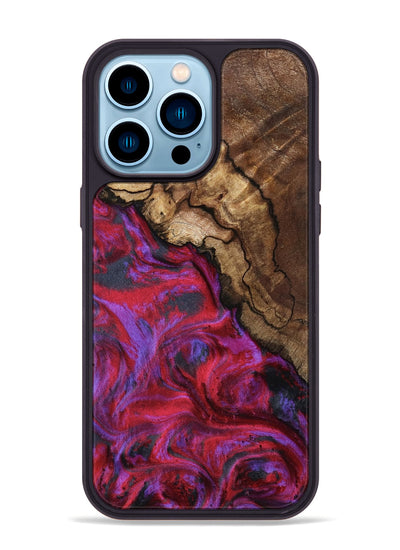iPhone 14 Pro Max Wood Phone Case - Debbi (Red, 801426)