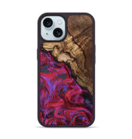 iPhone 15 Wood Phone Case - Debbi (Red, 801426)