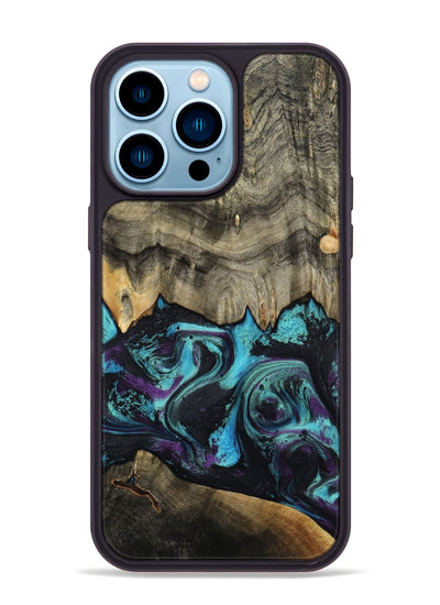 iPhone 14 Pro Max Wood Phone Case - Deena (Purple, 801454)