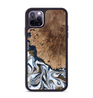 iPhone 11 Pro Max Wood Phone Case - Dash (Teal & Gold, 801457)