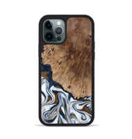 iPhone 12 Pro Wood Phone Case - Dash (Teal & Gold, 801457)