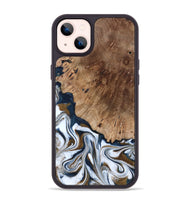 iPhone 14 Plus Wood Phone Case - Dash (Teal & Gold, 801457)