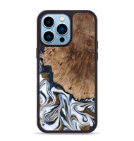 iPhone 14 Pro Max Wood Phone Case - Dash (Teal & Gold, 801457)