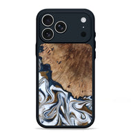 iPhone 17 Pro Max Wood Phone Case - Dash (Teal & Gold, 801457)